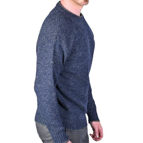 Woolrich Rugged Crewneck Sweater Wool Ash Navy Blue - Picture 2 of 11